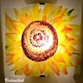 Applique murale fleur de tournesol jaune orangé