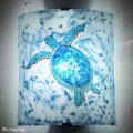 Applique murale décorative tortue de mer bleu