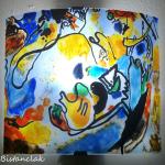 Applique murale multicolore en verre d'aprés kandinsky