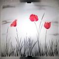Applique murale décorative coquelicot
